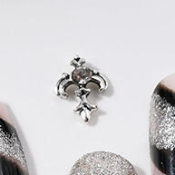 Cruz de Unhas em Metal com Zircão para Arte em Glitter – 10 Peças - imagem 1