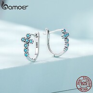 Brincos Prata Bamoer: Elegância Azul Sol Cruz - imagem 2