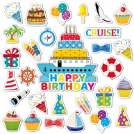 26 Ímãs Divertidos para Porta de Cruzeiro de Aniversário - Decoração de Navio, Carro e Geladeira com Tema de Festa e Carnaval - imagem 1