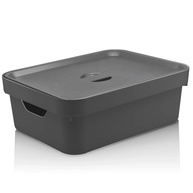 Caixa Organizadora Cube M com Tampa - Cinza Chumbo | Alta Resistência e Design Moderno - imagem 1