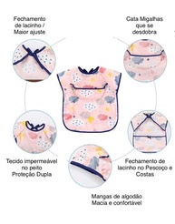 Babador Manga Curta com Proteção Dupla - Cata Migalhas da Cisne - imagem 3