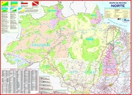 Mapa Político da Região Norte do Brasil Gigante (117x89cm) - Nomenclatura em Português - imagem 2