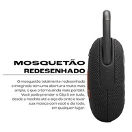 JBL Clip 5: Caixa de Som Portátil Bluetooth à Prova D'água com Auracast - Preta - imagem 5