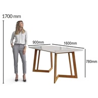 Conjunto Mesa Califórnia com Vidro e 6 Cadeiras Dakota Cerejeira - Design Moderno em Madeira Maciça - imagem 3