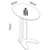 Mesa Auxiliar Oval 60cm Dalla Costa em Freijó - Design Elegante e Resistente - imagem 4