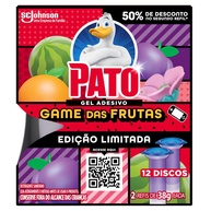 Pato Desodorizador Sanitário Gel Adesivo Game das Frutas - 12 Discos para Banheiro - imagem 1