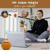 Umidificador de Ar Ultrassônico USB com LED Colorido e Design em Madeira - 130ml - imagem 3