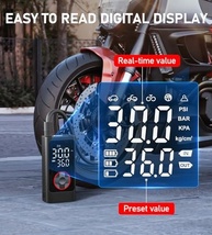 Compressor de Ar Portátil 150PSI: Inflador Sem Fio para Pneus de Carro, Moto e Bicicleta com Medidor e Luz LED - imagem 5
