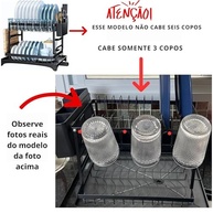 Escorredor de Louça 2 Níveis com Bandeja de Drenagem Automática - Design Moderno em Aço Inoxidável Preto - imagem 5
