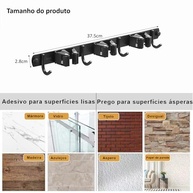 LUMAI Suporte de Vassoura Aço Inoxidável 304 Premium - Organizador de Vassouras com Fixação Adesiva 3M ou Parafusos - imagem 4