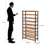 Suporte para 48 Garrafas de Vinho com Tampo de Madeira - Prateleira Organizadora 8 Camadas para Cozinha e Adega - imagem 3