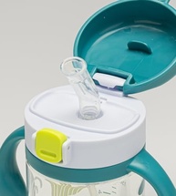Copo de Treinamento com Canudo e Alça Dino Azul 240ml Twibex - Ideal para Bebês a Partir de 6 Meses - imagem 4