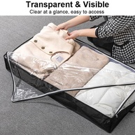 Organizador de Armazenamento Sob a Cama 90L com Janela Transparente e Alças Reforçadas - imagem 3