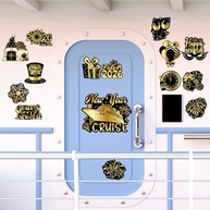Decoração de Porta de Cruzeiro Ano Novo 2025: 15 Ímãs Magnéticos Temáticos Cosmisun - imagem 3