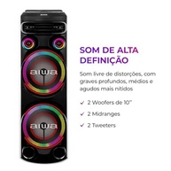 Torre de Som AIWA T2W-02 2300W: Graves Profundos, Luzes RGB e Conexões Completas - imagem 5