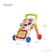 Andador de Empurrar Infantil com Teclado Musical e Lousa Mágica - Estimule Aprendizado e Primeiros Passos - imagem 3
