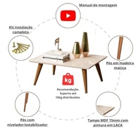 Mesa de Centro Retrô em Branco Brilhante - Design Elegante para Sala de Estar - imagem 4