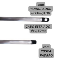 Cabo Longo de Alumínio 1,5m para Rodos e Vassouras - Leve, Resistente e Versátil - imagem 2