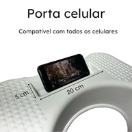 Banquinho de Cócoras Ergonômico com Suporte para Celular e Base Antiderrapante - Branco - imagem 4