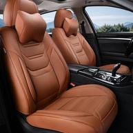 Conjunto de Capas de Assento de Couro Napa Respirável para Carro - Conforto e Estilo (Marrom, Par Frontal) - imagem 2