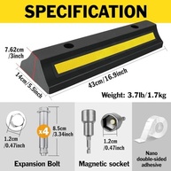 Kit 2 Auxiliares de Estacionamento de Garagem - Rolha de Borracha 40cm com Fita Refletiva Amarela - imagem 3