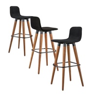 Kit 3 Banquetas Altas para Balcão de Cozinha - Design Moderno em Preto e Carvalho - imagem 4