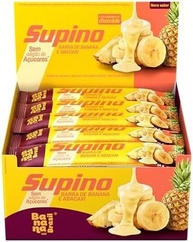 Banana Brasil Barra De Frutas Supino Zero Banana E Abacaxi Com Cobertura Chocolate Branco Com 20 Unidades De 24 G - imagem 2