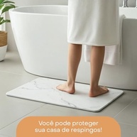 Tapete de Banheiro em Pedra Diatomita Marmorizado 60x39cm - Absorção Instantânea e Design Elegante - imagem 3
