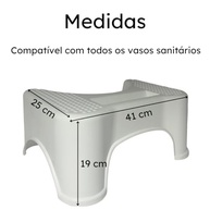 Banquinho de Cócoras Ergonômico com Suporte para Celular e Base Antiderrapante - Branco - imagem 3