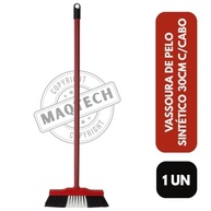Vassoura de Pelo Sintético 30cm com Cabo e Base de Madeira - Ideal para Limpeza Eficiente em Pisos Lisos - imagem 4