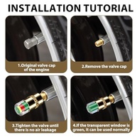 6 Tampas Indicadoras de Pressão de Pneu 3 Cores - 2.4 Bar (36 PSI) para Carros, SUVs e Caminhões - imagem 5