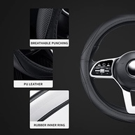 Capa de Volante Universal em Couro Sintético Preto - Conforto e Segurança para Seu Carro - imagem 5