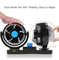 Ventilador de Cabeça Dupla 12V para Carro - Rotação 360°, Baixo Ruído e 2 Velocidades - imagem 4