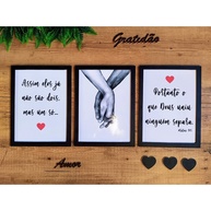 Kit 3 Quadros Decorativos Mãos Dadas - Design Moderno para Quarto de Casal - imagem 1