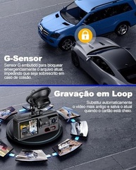 Câmera de Carro 4K UHD 3 Canais: Segurança Completa com Visão Noturna e Cartão 64GB Incluso - imagem 5