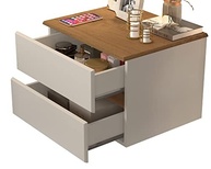 Kit com 2 Mesas de Cabeceira Suspensas Tóquio com 2 Gavetas - Design Flutuante Moderno Off White e Freijó - imagem 5