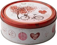 Hearts 150g - Lata com estampa de corações contendo biscoitos amanteigados e com chocolate - Fabricado na Dinamarca pela Jacobsens Bakery - imagem 3