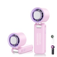 Basike Ventilador de Mão Portátil Recarregável com Display Digital, 100 Níveis de Velocidade, Função Resfriamento, 12W, Bateria 6000mAh, Ângulo 180°, Ideal para Casa, Viagens e Escritório (Branco) - imagem 1