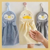 Toalhas de Mão Animadas com Design de Pinguim e Pato - 3 Peças Macias 37x25cm - imagem 2
