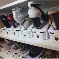 Kit 20 Organizadores de Sapatos com Regulagem de Altura - Branco - imagem 3