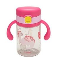 Copo de Treinamento com Canudo e Alça Dino 240ml - Rosa | Transição Saudável para Bebês - imagem 2