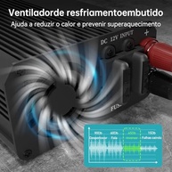 Inversor de Corrente VEDO 1000W: Energia Confiável para Seu Veículo e Mais! - imagem 4