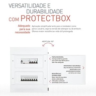 Quadro de Distribuição Plástico ProtectBox 48 DIN Embutir Branco - Segurança e Organização Elétrica com Design Moderno - imagem 4