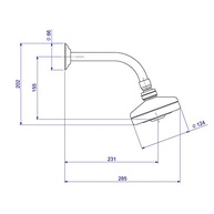 Ducha de Parede Redonda com Tubo Acqua Plus - Jato Linear e Sistema Auto Limpeza - imagem 2