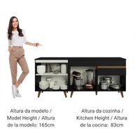 Kit com 2 Balcões de Cozinha Madesa Reims 4 Portas 1 Gaveta em Preto - Moderno e Funcional - imagem 5