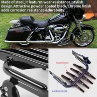 WOOGA Suporte Traseiro para Moto: Bagageiro e Alça de Passageiro para Harley Davidson Street Glide, Road King e mais (Preto) - imagem 3