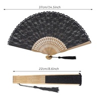 Leque Dobrável Chinês de Renda em Bambu - Elegância Portátil para Festas e Decoração - imagem 4