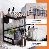 Escorredor de Louça Suspenso em Aço com Porta Talheres - Organize sua Cozinha com Estilo e Praticidade - imagem 5
