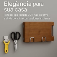 Kit com 2 Suportes de Esponja para Pia em Aço Inox - Fixação Adesiva Sem Furos - imagem 5