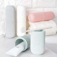 Estojo Organizador para Escova e Pasta de Dentes Texturizado - Ideal para Viagem, Escola e Trabalho (Branco) - imagem 5